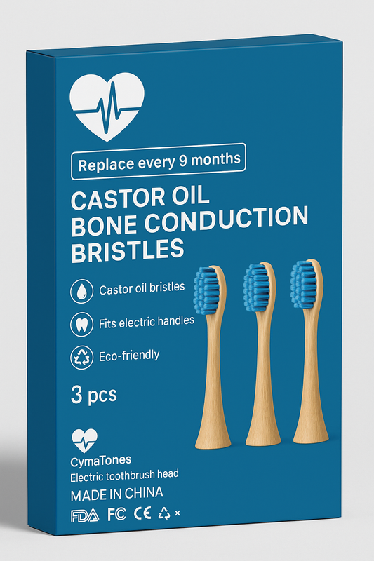PRE ORDER Castor Oil Bone Conduction Bristle Heads (3 pack)
