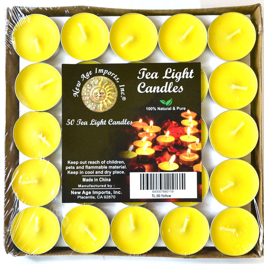 (set of 50) 2 hour Yellow Tea Light
