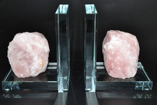 (set of 2) Rose Quartz book ends