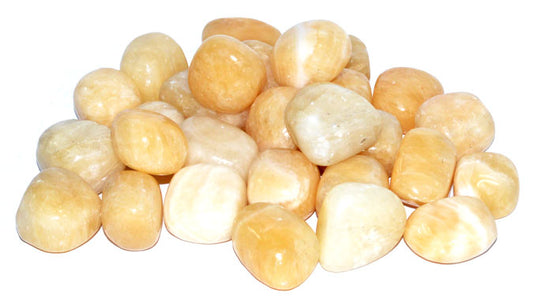 1 lb Calcite, Yellow tumbled stones (20-30mm)