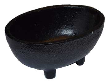 1 3/4" Oval cast iron cauldron/smudge pot