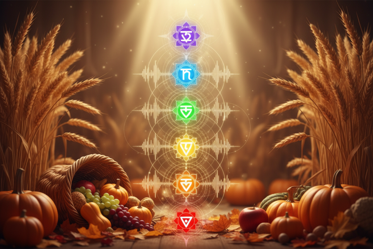 frequency healing chakras in thanksgiving theme 